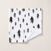 Pins de Noël modernes Noir et Blanc (Gant de toilette)