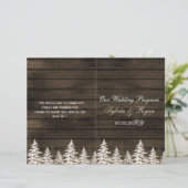 Pins de pin de bois, programme de mariage d'hiver (Debout devant)