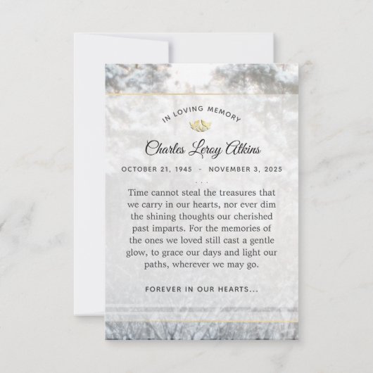 Pins d'hiver 3,5x5 Carte de remerciements de sympa (Dos)