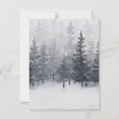 Pins d'hiver Aquarelle Faire-part de mariage (Dos)