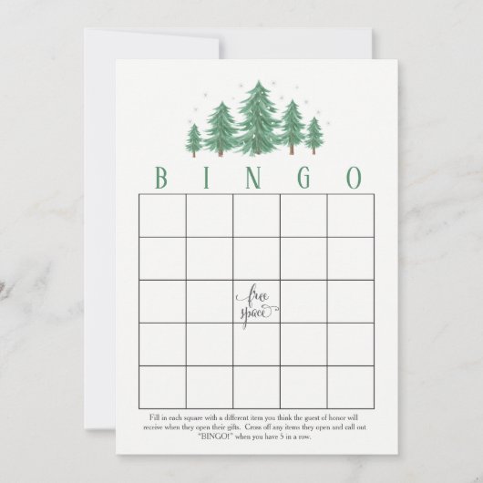 Pins d'hiver, Fête de l'mariée rustique Cartes de  (Devant)