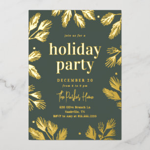 Pins d'hiver Foil Fête Invitation
