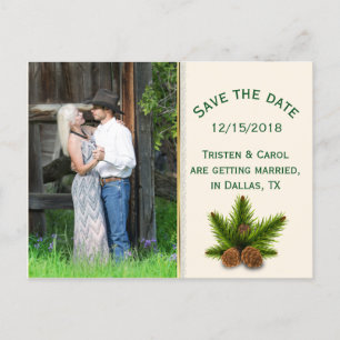 Pins d'hiver Noir Cones Enregistrer la date Carte