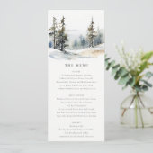 Pins d'hiver Paysage de neige Carte Mariage Menu (Debout devant)