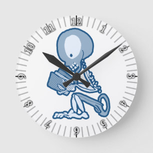 Pins en naalden Pete Skeleton met Boek Ronde Klok