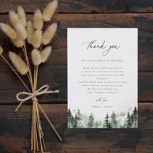 Pins Forêt Réception Mariage Table Merci