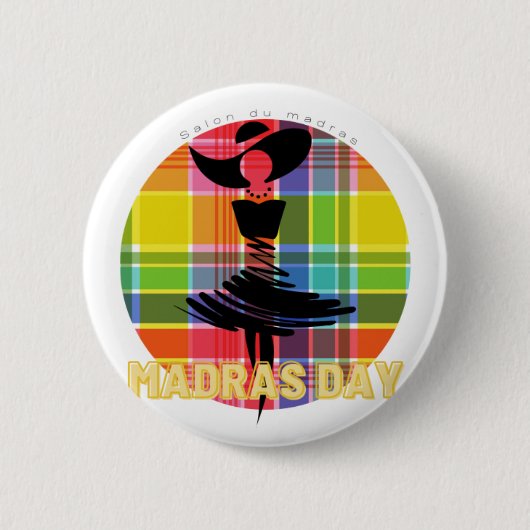 PINS LOGO MADRAS DAY RONDE BUTTON 5,7 CM (Voorkant)