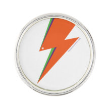 NP Orange Bolt Portable Rond Pin, Plaqué Argent