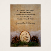 Pins rustiques Bois Mariage Charité Favoriser (Devant)