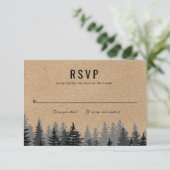 Pins Rustiques Kraft - Carte de réponse d'hiver Kr (Debout devant)