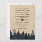 Pins Rustiques Kraft Hiver Mariage Invitation (Devant)