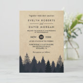 Pins Rustiques Kraft Hiver Mariage Invitation (Debout devant)
