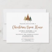 Pins Rustiques Noël Open House Invitation (Devant)