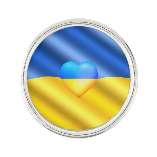 Pin's Soutien à l'Ukraine - Liberté - Paix - Ukraine Dra (Devant)