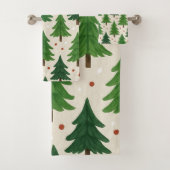 Pins verts Aquarelle de vacances Botanique (En situation)