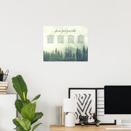 Pins verts rustiques 4 Table Mariage Tableau de si (Bureau à domicile)