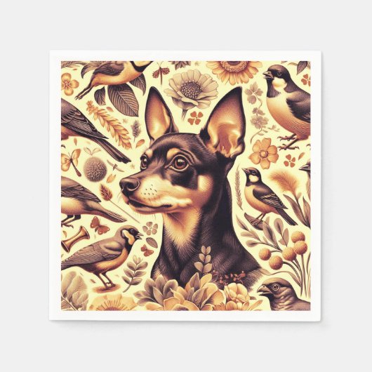  Pinscher Illustratie Servet (Voorkant)