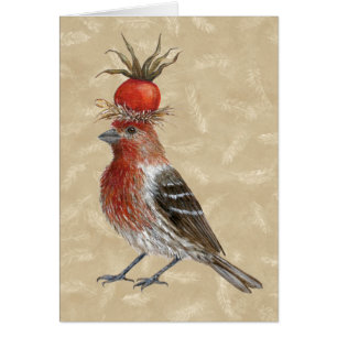 Pinson de Chambre sur la carte de plumes