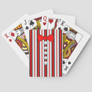 Pinstrepen En Een Rode Strikdas Pokerkaarten