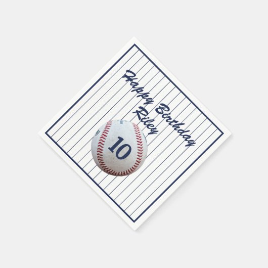 Pinstripe Baseball Birthday Party Servet (Hoek)