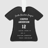 Pinstripe Baseball Jersey Player Stats Ornament (achterkant)