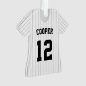 Pinstripe Baseball Jersey Player Stats Ornament (voorkant)