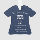 Pinstripe Baseball Jersey Player Stats Ornament (achterkant)