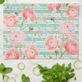 Pinstripe Floral Pattern Serviette de cuisine (Plié)
