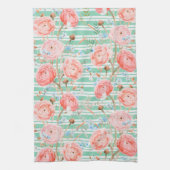 Pinstripe Floral Pattern Serviette de cuisine (Vertical)