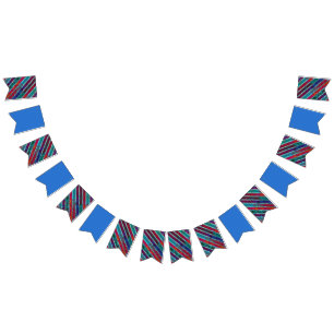 Pinstripe hedendaagse wijn blauw/blauw ontwerp vlaggetjes