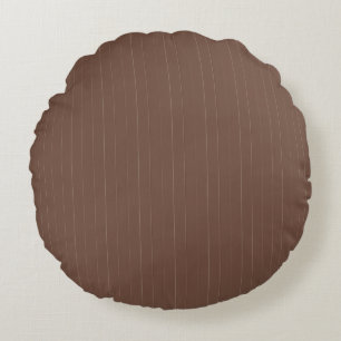 Pinstripe Kussen Rond – Beige op Bruin