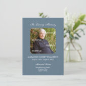 Pinstripe Photo Memorial Invitation Aankondiging (Staand voorkant)