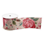 Pinstripe Pink Roses Lint (Spoel)