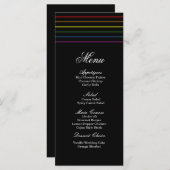 Pinstripe Pride Colonnes LGBT Menu Mariage (Devant / Derrière)