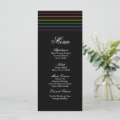 Pinstripe Pride Colonnes LGBT Menu Mariage (Debout devant)