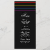 Pinstripe Pride Colonnes LGBT Menu Mariage (Devant)