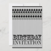 Pinstripes + Diamants Invitations de fête d'annive (Devant)