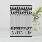 Pinstripes + Diamants Invitations de fête d'annive (Debout devant)