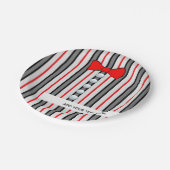 Pinstripes en een Stropdas met rode romp Papieren Bordje (Gekanteld)