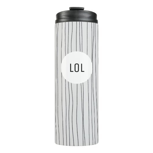 Pinstripes Lines patroon handgemaakte minimalistis Thermosbeker (Voorkant)