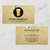 Pint Bier Logo | Houtnerf Visitekaartje (Voorkant / Achterkant)