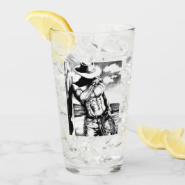 Pint Glass - Cool Fine Art Cowboy Bodybuilder Glas