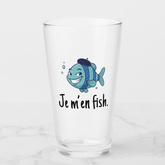 Pint Glass - Je m'en fish Glas (Voorkant)