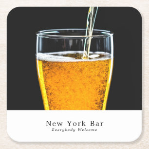 Pint van Beer, Pub/Brewery Vierkante Kartonnen Onderzetter