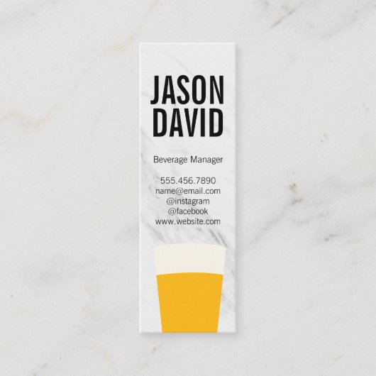 Pint van bijenkorrelvariatie mini visitekaartje (Voorkant)