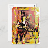 Pinto Amish Horse 8-bits Art Briefkaart (Voorkant / Achterkant)