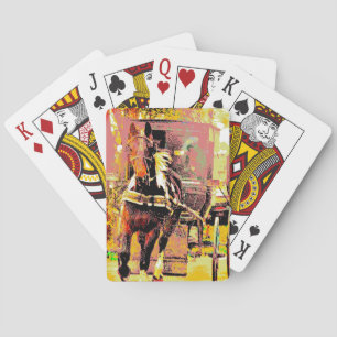 Pinto Amish Horse 8-bits Art Pokerkaarten