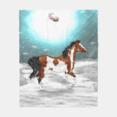 Pinto Arabian Horse Kerst Fleece Deken (Voorkant)