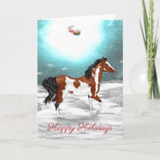 Pinto Arabische Kerstmis van het Paard Feestdagen Kaart