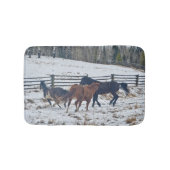 Pinto- en kwartspaarden in wintersneeuw badmat (Voorkant)